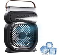 Climatiseur Mobile,3 ensembles，Mini Climatiseur Silencieux, Humidificateur, Ventilateur Brumisateur Eau, pour Maison Bureau