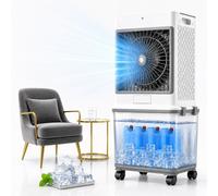Climatiseur mobile 32 L sans tuyau d'évacuation, 70 W, avec 4 bacs à glace, autonomie de 30 h, ventilateur silencieux 30 dB, refroidissement par eau, pour appartements et pièces, 85 cm