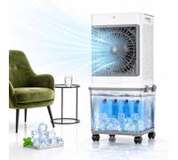 Climatiseur mobile 32 L sans tuyau d'évacuation, 70 W, avec 4 bacs à glace, autonomie de 30 h, ventilateur silencieux 30 dB, refroidissement par eau, pour appartements et pièces, 85 cm