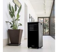 Climatiseur Mobile 4 En 1 Avec Fonction Climatisation,Chauffage,Ventilation,Déshumidification 9000 Btu Noir