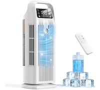 Climatiseur Mobile 6 in 1, Climatiseur Portable Silencieux avec Refroidisseur d'air 1200ml, 1-12H Minuteries, 4 Vitesses, 120°Oscillation, Touches Tactiles (Blanc nuage)