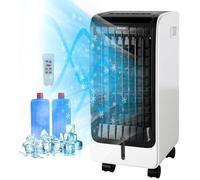Climatiseur Mobile 6L 75W 4 en 1 COSTWAY-Rafraîchisseur d’Air Ventilateur-Télécommande-Minuterie 8H-3 Vitesse-32x25x57 cm-Ecran LCD