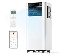 Climatiseur Mobile 7000 BTU, 3-en-1 Écoénergétique Climatiseur Portable, Kit Fenêtre Inclus, Contrôle Via Application/Télécommande, Silencieux <48 dB, Minuterie 24 H, Idéal Pour Pièces Jusqu’à 20 m²