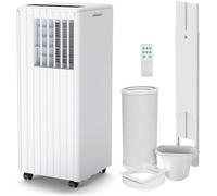 Climatiseur mobile 7000 BTU, fonction refroidissement, ventilation et déshumidification, avec ventilateur à 2 niveaux, minuterie 24 heures et télécommande