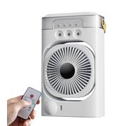 Climatiseur Mobile avec Télécommande, Ventilateur avec Refroidissement par Eau 600ML, Mini Climatiseur 4-en-1 pour Chambre, 3 Vitesses de Vent, 7 Couleurs de Lumière, 3 Fonctions de Pulvérisation