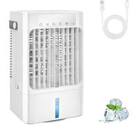Climatiseur mobile compact, refroidisseur d'air silencieux avec refroidissement par eau, ventilateur de table 3 en 1 pour la maison et le bureau, ventilateur de climatisation portable avec réservoir d