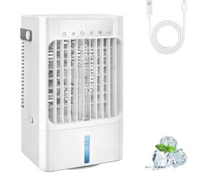 Climatiseur mobile compact, refroidisseur d'air silencieux avec refroidissement par eau, ventilateur de table 3 en 1 pour la maison et le bureau, ventilateur de climatisation portable avec réservoir d
