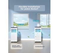 Climatiseur mobile JUNG AIR TV03 7000 BTU | 2,0 kW, réfrigérant R290 ventilateurs et déshumidificateurs, capacité de refroidissement de 65 m³, minuterie 24 h, 65 dBA