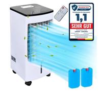 Climatiseur mobile JUNG LIFEAIR sans tuyau d'évacuation, climatiseur mobile 3-en-1, purificateur d'air, humidificateur, refroidissement par eau, jusqu'à 20 m², minuterie de 15,5 heures