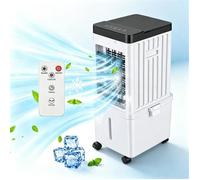 Climatiseur Mobile Portable 15L avec Télécommande, Rafraîchisseur d'Air Évaporatif Silencieux, Grande Capacité, Blanc