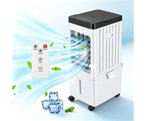 Climatiseur Mobile Portable 15L avec Télécommande, Rafraîchisseur d'Air Évaporatif Silencieux, Grande Capacité, Blanc