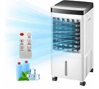 Climatiseur Mobile Sans Évacuation,10 L, 65 W,Avec minuterie 7 h, 65 dB Oscillation à 120°,Réservoir d'eau amovible Télécommande