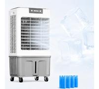 Climatiseur Mobile Sans Évacuation, avec Réservoir d’Eau, 4 Packs de Glace, Ventilateur Humidificateur Évaporatif, 3 Vietesses, Minuterie 24H pour Chambre, Bureau, Maison