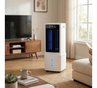 Climatiseur Mobile Silencieux Rafraîchisseur d'Air 12L, Portable Ventilateur Humidificateur avec Télécommande, 3 Vitesses, Minuterie 12 H, Blocs Réfrigérants, pour la Chambre et le Garage