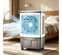 Climatiseur Mobile Silencieux Rafraîchisseur d'Air 30L, Climatiseur sans Évacuation Rafraîchisseur d'Air avec Télécommande, 3 Vitesses, Minuterie 7 H, pour la Chambre et le Garage