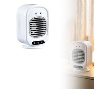 Climatiseur Mobile Silencieux Refroidisseur d'air Portable Ventilateur Brumisateur Rafraîchissant de Table Sans Pales Rechargeable USB Oscillation Puissant 6 Vitesses Réglable pour Maison Bureau