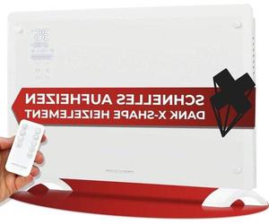 Climatiseur mural électrique avec vitre et plaque chauffante à diffusion oblique - radiateur mural portable - 2 niveaux de température - fonctionnement silencieux
