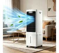 Climatiseur Portable 12 L, Ventilateur Refroidisseur d'air avec 3 Vitesses, Ventilateur de Refroidissement Silencieux 35 DB avec Roue, Refroidisseur d'air par évaporation à économie