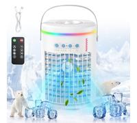 Climatiseur portable, 1400 ml, mini climatiseur évaporatif, humidificateur personnel avec télécommande, 3 vitesses, mini refroidisseur d'air portable pour maison, bureau, camping