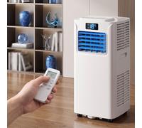 Climatiseur Portable, 14000 BTU, Faible énergie, 2 Vitesses, Minuterie 24h, Affichage numérique, Ventilateur de Refroidissement pour la Maison, Grande pièce, Kit d'installation Inclus