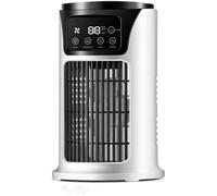 Climatiseur portable 3 en 1 - - 6 vitesses, LED 7 couleurs - pour maison et bureau - 23.5x15.4cm Noir/Blanc