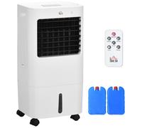 Climatiseur portable 3 en 1 avec humidification et refroidissement par eau, 15 L, 60 W, oscillant, 8 h d\'autonomie, blanc et