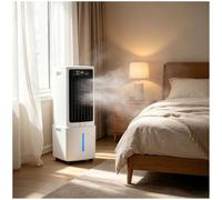 Climatiseur Portable 3 en 1 avec réservoir d'eau de 12 L, 3 Vitesses, télécommande, minuterie 12 h et Blocs réfrigérants, portée de 10 m, rafraîchisseur d'air par évaporation pour la Maison,