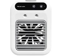 Climatiseur portable 3 en 1, mini refroidisseur air + humidificateur 2 vitesses, rechargeable silencieux blanc, bureau, chambre