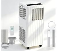 Climatiseur portable 3-en-1 silencieux 7000 BTU - Refroidissement, déshumidification et ventilation | Minuteur 24 h, mode nuit, télécommande | Adapté aux pièces jusqu'à 15 m² (Blanc, 7000BTU)