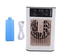Climatiseur Portable- 3 Vitesses & Brumisation Double, Réservoir 900ml - Bureau, Chambre - Blanc Or Rose