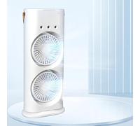 Climatiseur portable, 4 en 1, mini ventilateur de refroidissement avec nébulisation d'eau, 3 vitesses, air évaporatif, ventilateur de table pour la maison, le bureau, la chambre (blanc 2)