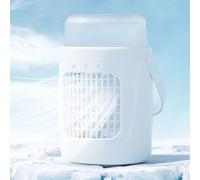 Climatiseur Portable 4 en 1, Ventilateur de Refroidissement Ultra Silencieux avec veilleuse colorée, 2 Vitesses de Brume fraîche, humidificateur de 600 ML pour la Maison, Le Bureau, la Chambre, Le