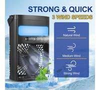 Climatiseur portable 700 ml avec 7 couleurs de LED Light 2H/4H Timer 3 vitesses de vent et spray humidificateur -modes pour chambre à coucher -bureau -table