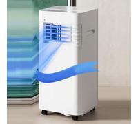 Climatiseur portable 8000 BTU avec kit d'installation, économe en énergie, 2 vitesses, minuterie 24h, affichage numérique pour le refroidissement et la ventilation de grandes pièces