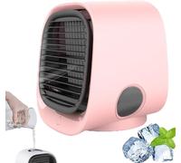 Climatiseur Portable Aira Breeze, Ventilateur De Refroidissement Instantané Alimenté Par Usb Avec Brouillard D'eau, 4 Réglages De Vitesse (Rose)
