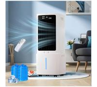 Climatiseur Portable avec réservoir d'eau de 12 L, rafraîchisseur d'air évaporatif 3 en 1, 4 Roues, 3 Modes et minuterie, idéal pour la Maison, Le Bureau, Le Jardin et la terrasse.