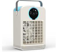 Climatiseur portable avec télécommande, mini appareil de refroidissement d'air avec minuterie de 2 à 8 heures, 3 vitesses de ventilateur, 2 modes de brumisation, réservoir d'évaporation de 700 ml, idé