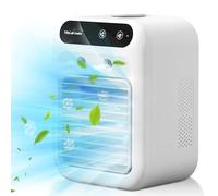 Climatiseur Portable, Climatiseur Mobile Silencieux 500ml, 15° Oscillation, 2 Modes de Brumisation, Clim Portable Rechargeable USB Refroidisseur d'air Par Evaporation pour Maison Bureau