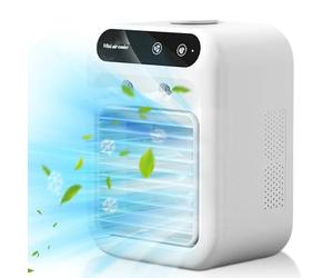 Climatiseur Portable, Climatiseur Mobile Silencieux 500ml, 15° Oscillation, 2 Modes de Brumisation, Clim Portable Rechargeable USB Refroidisseur d'air Par Evaporation pour Maison Bureau