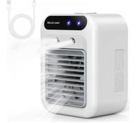 Climatiseur portable, climatiseur mobile silencieux, rafraîchisseur d'air 500 ml, 2 vitesses + 2 modes de brumisation, régl