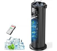 Climatiseur portable – Mini climatiseur avec fonction de refroidissement et d'humidification, technologie de brume d'eau, 4 niveaux de minuterie réglables, diffuseur d'air pivotant à 120°, idéal pour