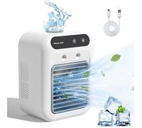 Climatiseur portable - Mini-refroidisseur mobile rechargeable 25 W avec double brumisation et deux vitesses