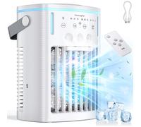 Climatiseur Portable, Nouveau Modèle 4 En 1 Ultra-Silencieux, Avec Réservoir D'Eau De 1000 Ml, Rafraîchisseur D'Air Par Évaporation