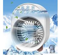 Climatiseur portable, rafraîchisseur d'air personnel par évaporation, ventilateur USB 3 en 1 avec humidificateur et lumière