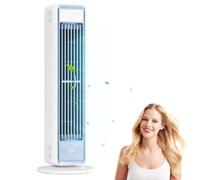 Climatiseur portable, refroidisseur d'air mobile silencieux à 3 vitesses, ventilateur sans pales économe en énergie, mini-climatiseur pour chambre, bureau et maison, blanc