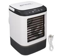 Climatiseur portable Refroidisseur d'air par évaporation avec réservoir de 900 ml, lumière LED 7 couleurs, ventilateur de refroidissement à 3 vitesses, humidificateur à 2 niveaux