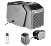 Climatiseur portable SucceBuy 580 W, 4 850 BTU avec tuyau d'évacuation, télécommande et minuterie 24 h, climatiseur mobile avec un débit d'air de 200 m³/h pour camping-cars, tentes et camions, gris fo