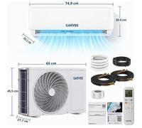 Climatiseur Split Mural 9000 BTU Inverter R32 Réversible Silencieux 25dB, Chauffage & Refroidissement Chambre Salon 25m²