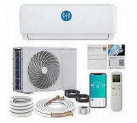 Climatiseur Split Mural 9000 BTU Inverter WiFi R32 Réversible Silencieux 25dB, Chauffage & Refroidissement Chambre Salon 25m²