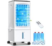 Climatiseurs Portables, Refroidisseur d'air par évaporation 3 en 1, unité AC Portable à Refroidissement Rapide de 2,5 gallons avec télécommande minuterie, Refroidisseur de Marais Silencieux à 3